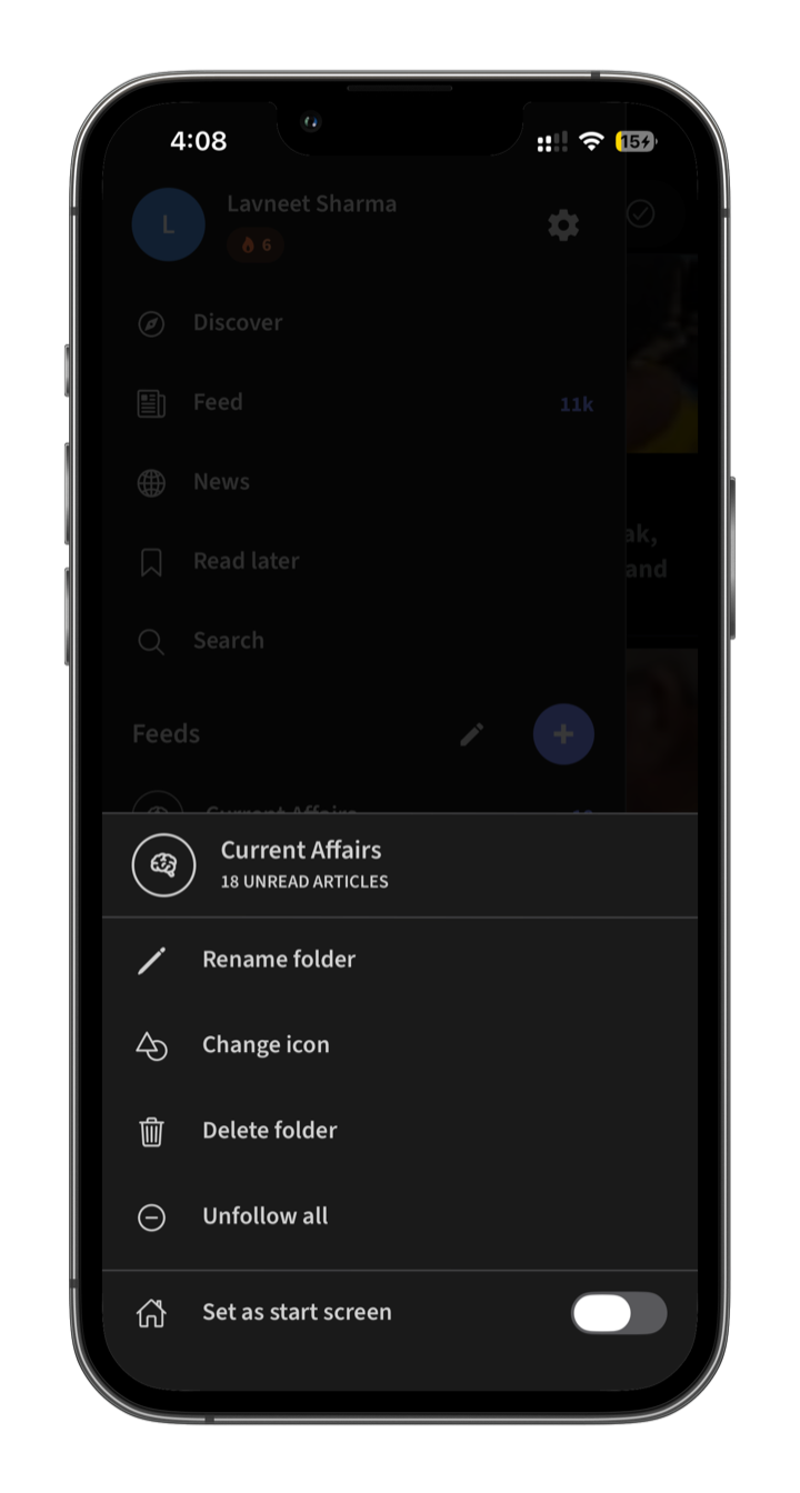 Folders and tags organisation
